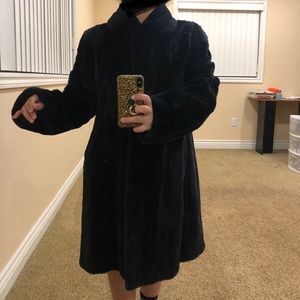 Sheared Mink Black Fur Coat